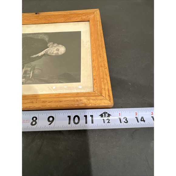 Benjamin Franklin Antique Johnson Wilson & Co New York Art Print Oak Wood Frame - Picture 5 of 11